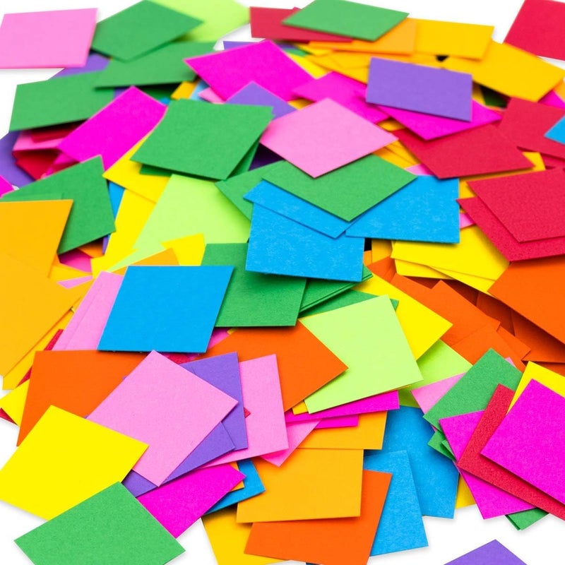 Hygloss 2,000 Pcs Small Cardstock Squares - 1 Inch Papers Squares - Great for Mosaic Crafts, Arts & Crafts, DIY Projects, Classroom Activities & Much More â€“ Double-Sided, Bright Assorted Colors - Image 1